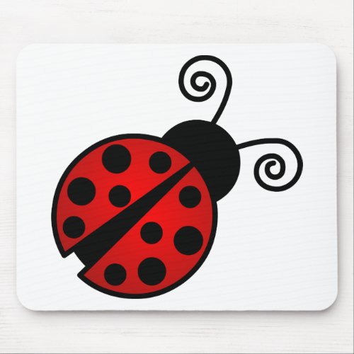 Cute Ladybug _ Red and Black Mouse Pad