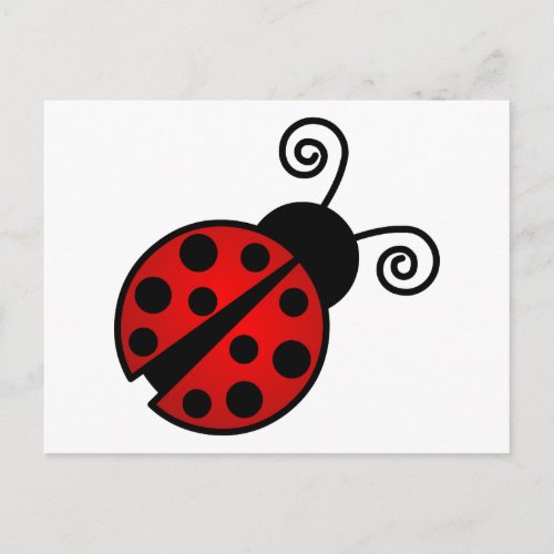 Cute Ladybug _ Red and Black Postcard