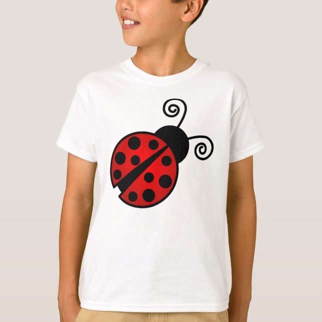 Cute Ladybug - Red and Black T-Shirt (Front)