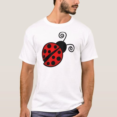 Cute Ladybug _ Red and Black T_Shirt