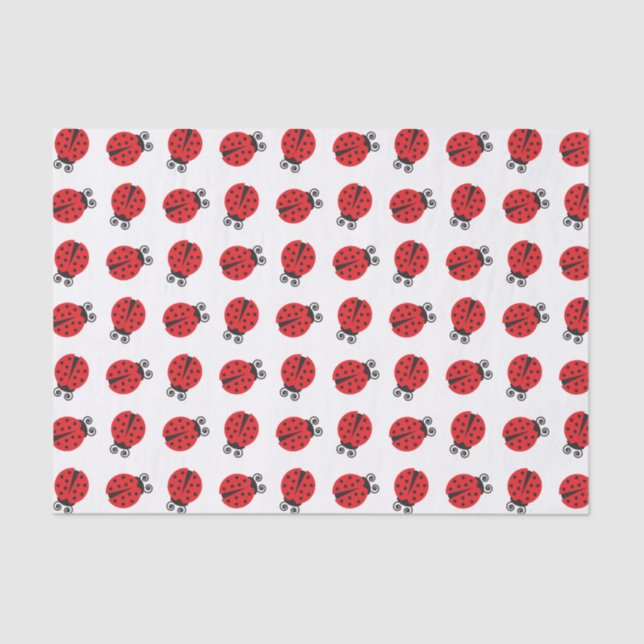 Cute Ladybug Red and Black Tissue Paper (Front)