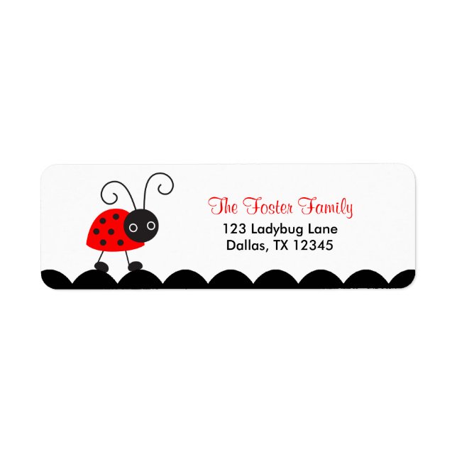 Cute Ladybug Return Address Labels (Front)