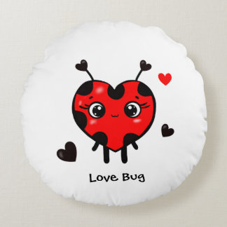 Cute ladybug round pillow