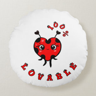 Cute ladybug round pillow