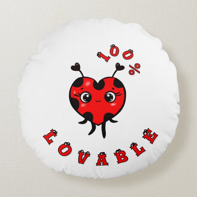 Cute ladybug  round pillow (Front)