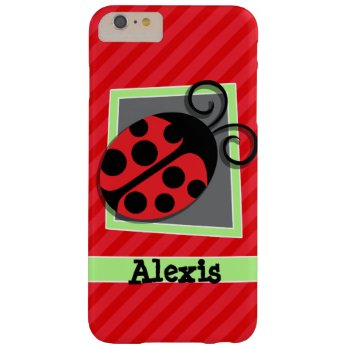 Cute Ladybug; Scarlet Red Stripes Barely There Iphone 6 Plus Case by Birthday_Party_House at Zazzle