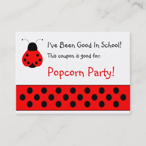 Cute Ladybug School Coupon