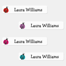 Cute Ladybug School Name Kids' Labels