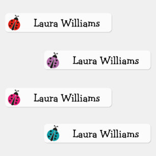 Cute Ladybug School Name Kids' Labels