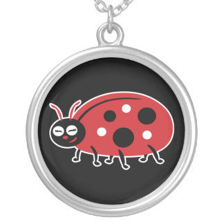 Cute Ladybug Silver Plated Necklace