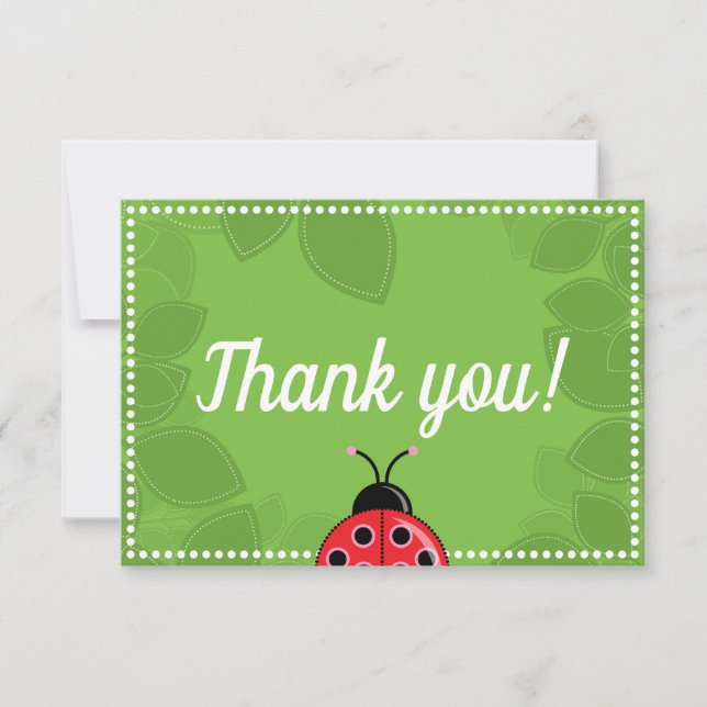 Cute Ladybug Thank You Card (Front)