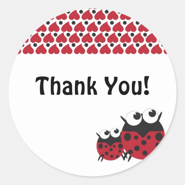 CUTE LadyBug Thank You Sticker (Front)