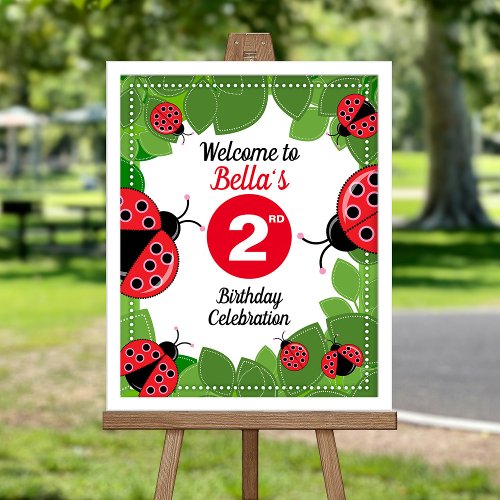 Cute Ladybug theme Party Welcome poster