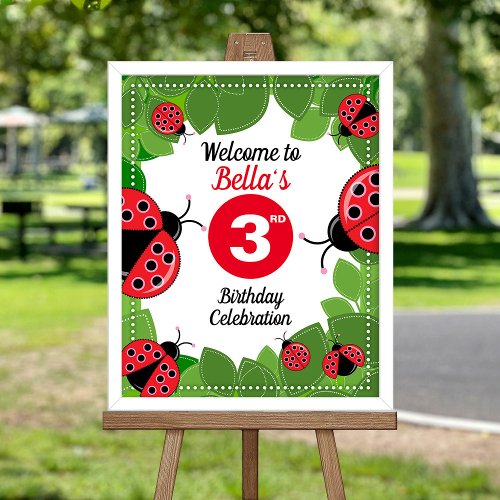 Cute Ladybug theme Party Welcome poster