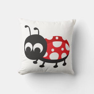 Cute Ladybug Throw Pillow