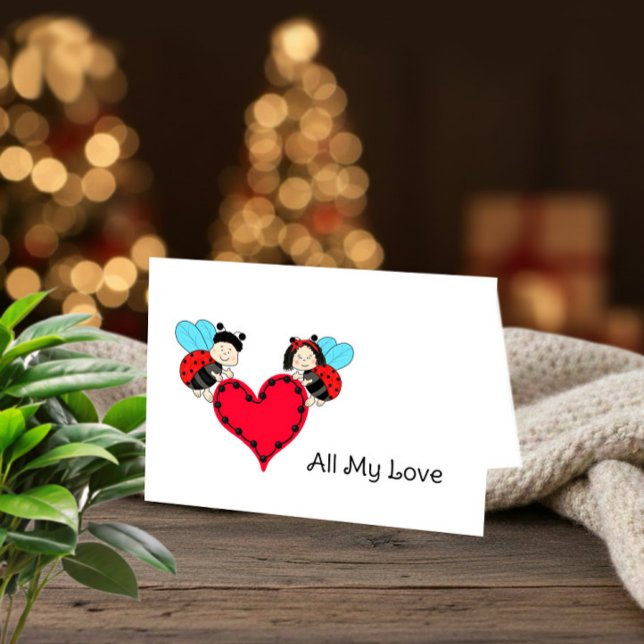 Cute Ladybug Valentine’s Day Card – All My Love (Creator Uploaded)