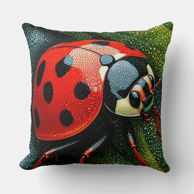 Cute ladybug Whimsical Nature Home Décor 🐞✨ Throw Pillow (Front)