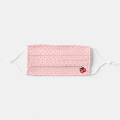 Cute Ladybug With Black Hearts Hearts Patter Adult Cloth Face Mask