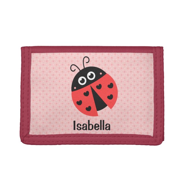 Cute ladybug with Hearts Girls Wallet (Front)