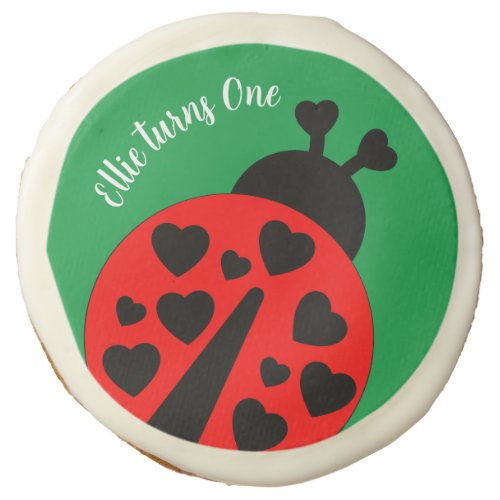 Cute Ladybug with hearts Sugar Cookie