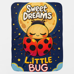 Cute Ladybug With Stars Sleeping Baby Blanket