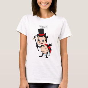 Cute ladybug with top hat and tie cartoon