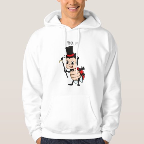 Cute ladybug with top hat and tie cartoon 