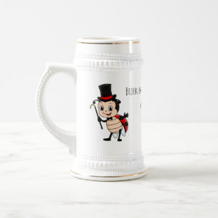 Cute ladybug with top hat and tie cartoon beer stein