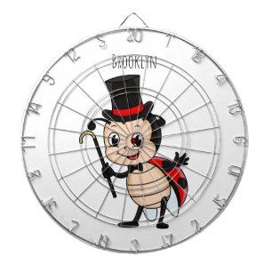 Cute ladybug with top hat and tie cartoon dart board