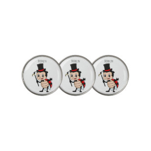 Cute ladybug with top hat and tie cartoon golf ball marker