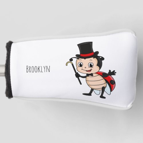 Cute ladybug with top hat and tie cartoon golf head cover