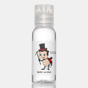 Cute ladybug with top hat and tie cartoon hand sanitizer