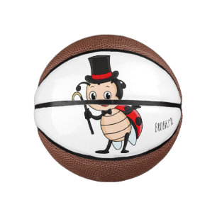 Cute ladybug with top hat and tie cartoon mini basketball