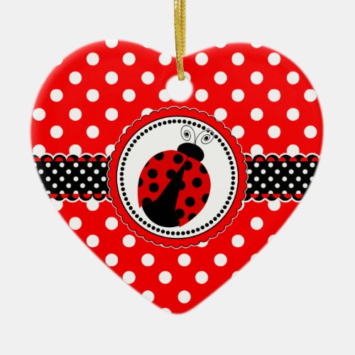 Cute Ladybugs 1st Birthday Ceramic Ornament