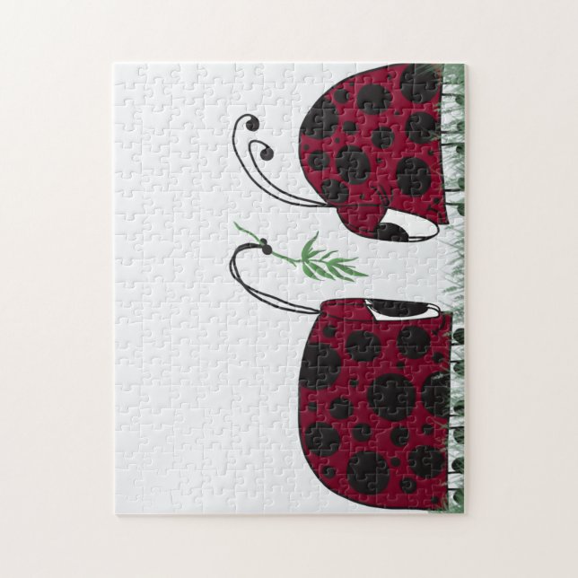 Cute Ladybugs And Mistletoe Jigsaw Puzzle (Vertical)