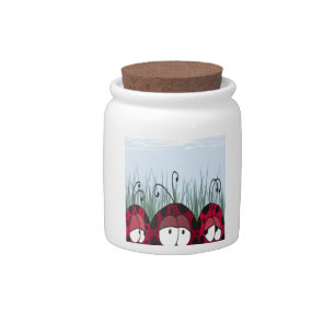 Cute Ladybugs Candy Jar
