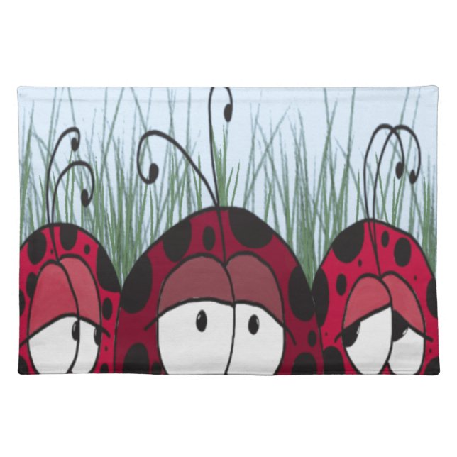 Cute Ladybugs Cloth Placemat (Front)