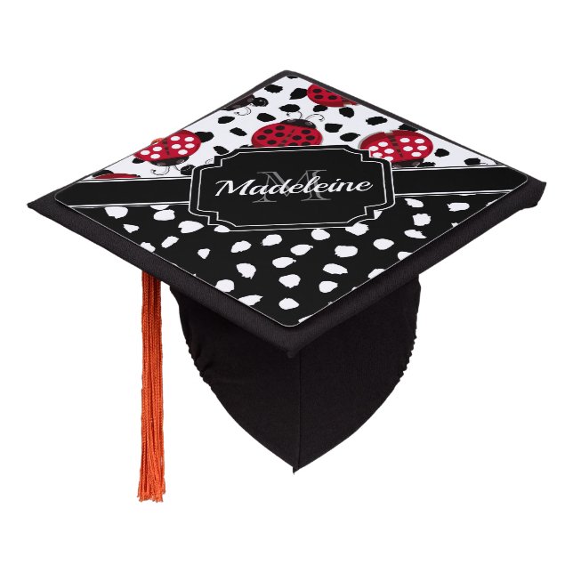 Cute Ladybugs Graduation Cap Topper (Angled)