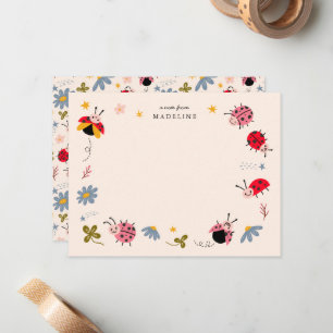 Cute Ladybugs Kids Note Card