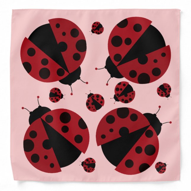 cute ladybugs lovely insects bandana (Front)