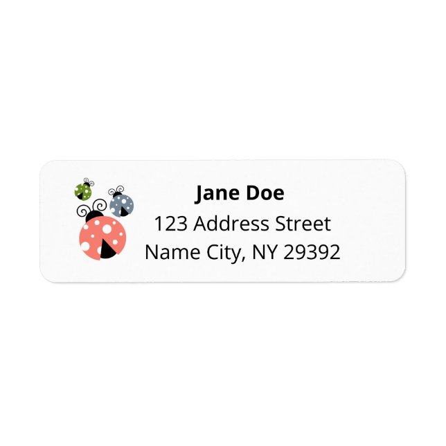 Cute Ladybugs Mailing Address Return Label (Front)