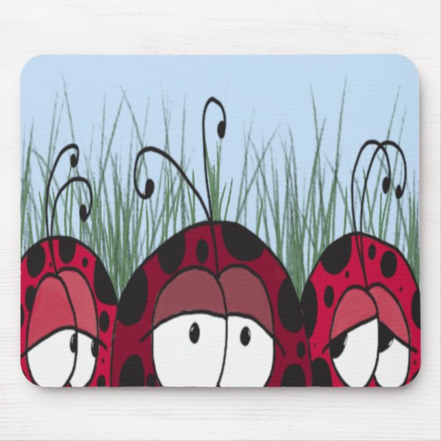 Cute Ladybugs Mouse Pad (Front)