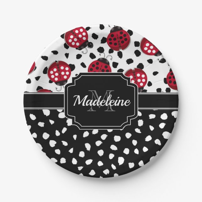 Cute Ladybugs Paper Plates (Front)