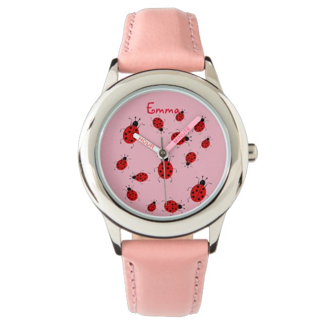 cute ladybugs, personalized watch (Front)