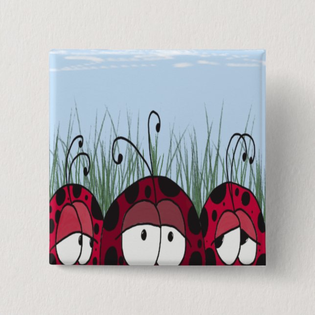 Cute Ladybugs Pinback Button (Front)