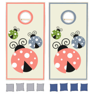 Cute Ladybugs Pink Blue Bean Bag Toss Game
