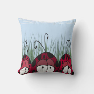 Cute Ladybugs Throw Pillow