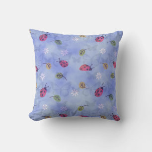 Cute Ladybugs Throw Pillow