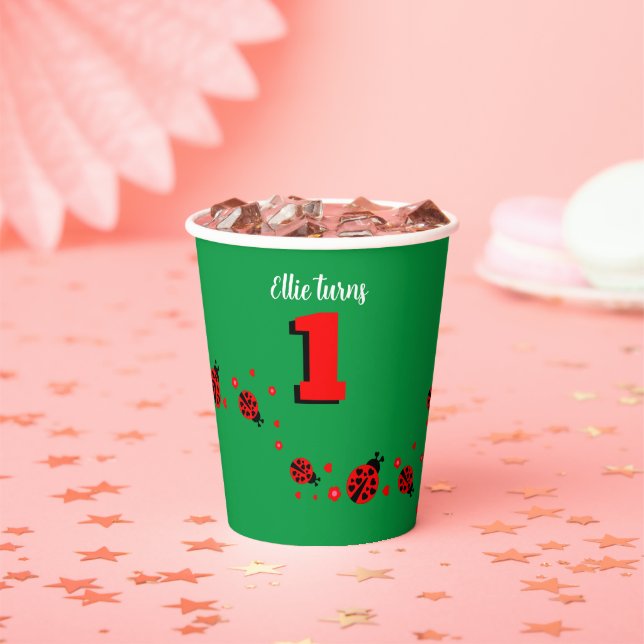 Cute Ladybugs with Hearts Paper Cups (Insitu)