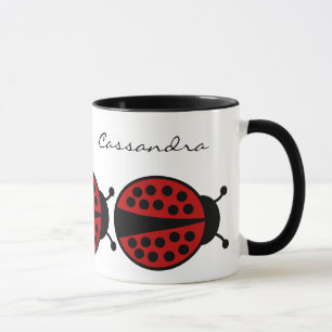 Cute ladybugs with your name mug